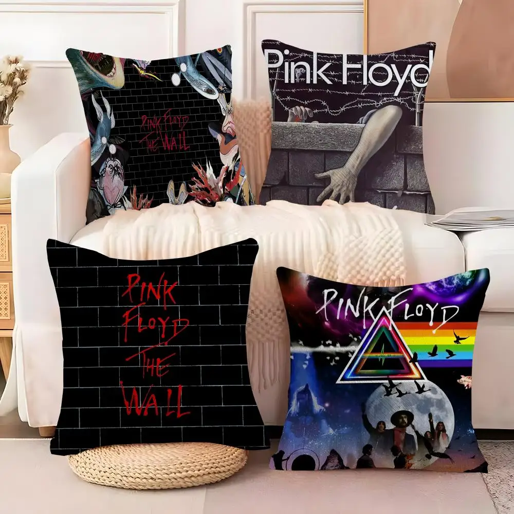 P-Pink-K F-Floyd Cushion Cover Soft Plush Sofa Cushion Cover｜Double-Sided Printed Decorative Pillow Case｜Warm Home Gift