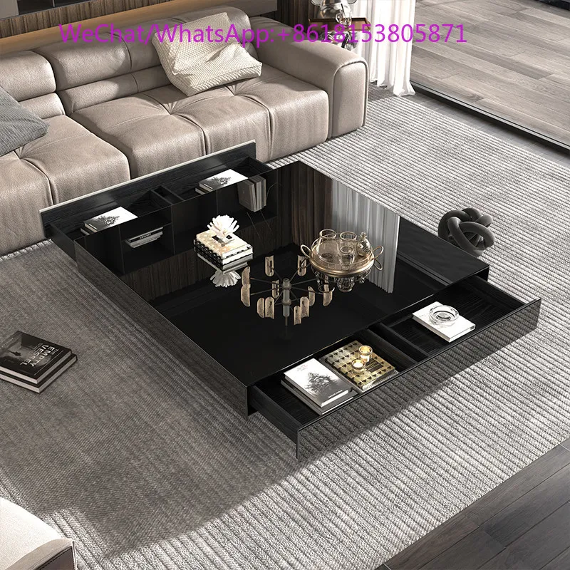 

Современный простой и роскошный итальянский журнальный столик из камня и стекла для гостиной