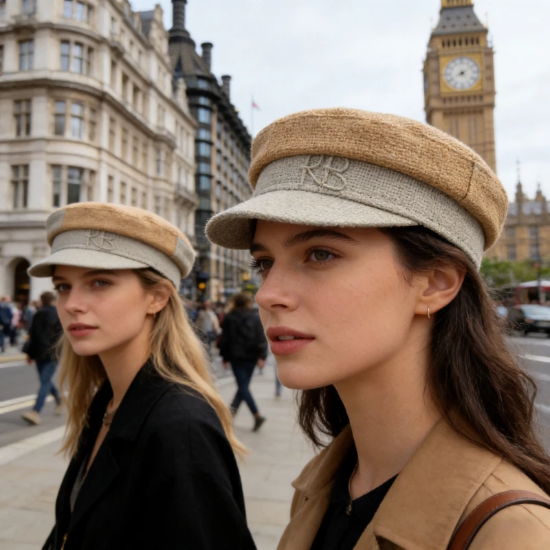 British Vintage Cotton-linen Hat Beret Newsboy Hats for Women Summer Breathable Flat Top Captain Military Designer Chapeu Cap