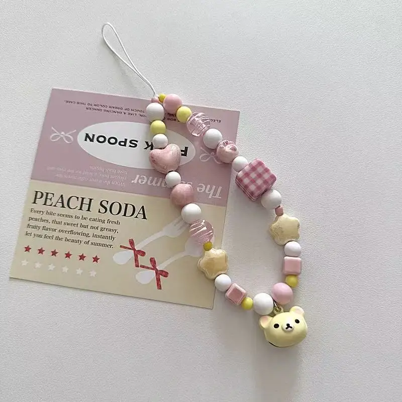 ww الهاتف المحمول سحر المفاتيح سلسلة فتاة النساء قضية الهاتف الخليوي الوردي الأزياء حقيبة قلادة مفتاح حزام حبل #2