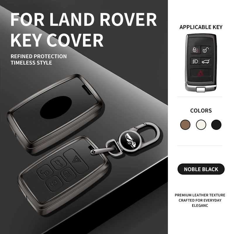 Funda protectora de metal duradera para llave, para Land Rover Range Rover Sport Jaguar XF XJ EX F-Pace F-Type 2018 2019, funda para llave de coche, llavero