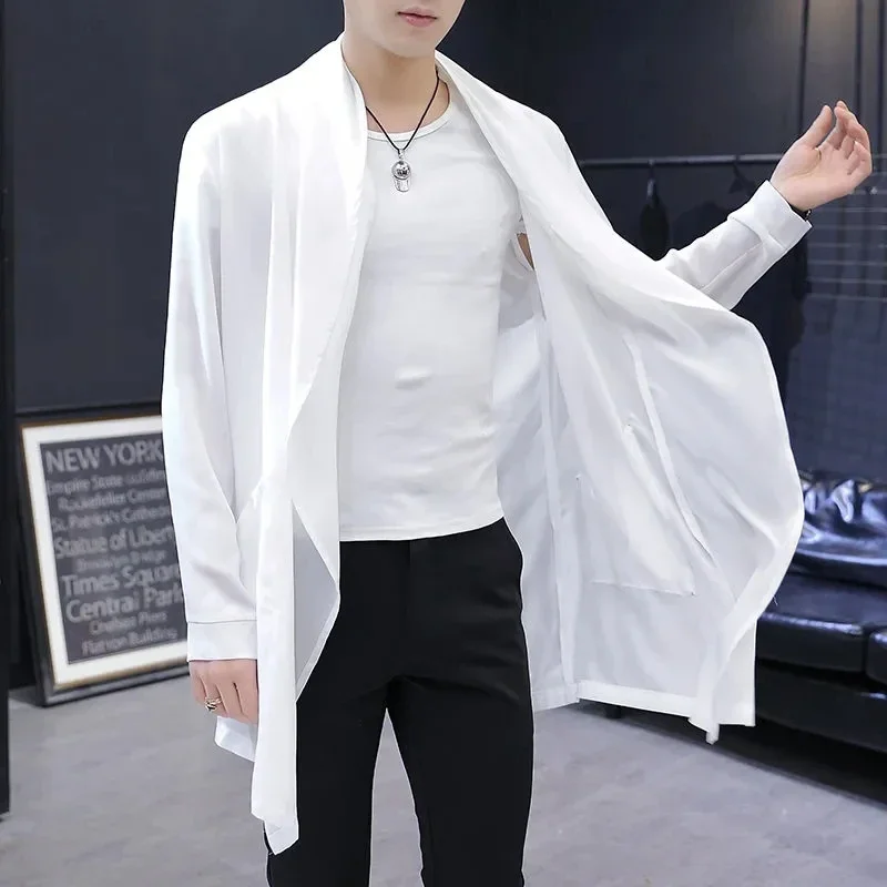 Men Clothing 2022 Men's Ultra-thin Windbreaker Mid-length Summer Sun Protection Clothes Coat Trend Korean Version Handsome Cloak