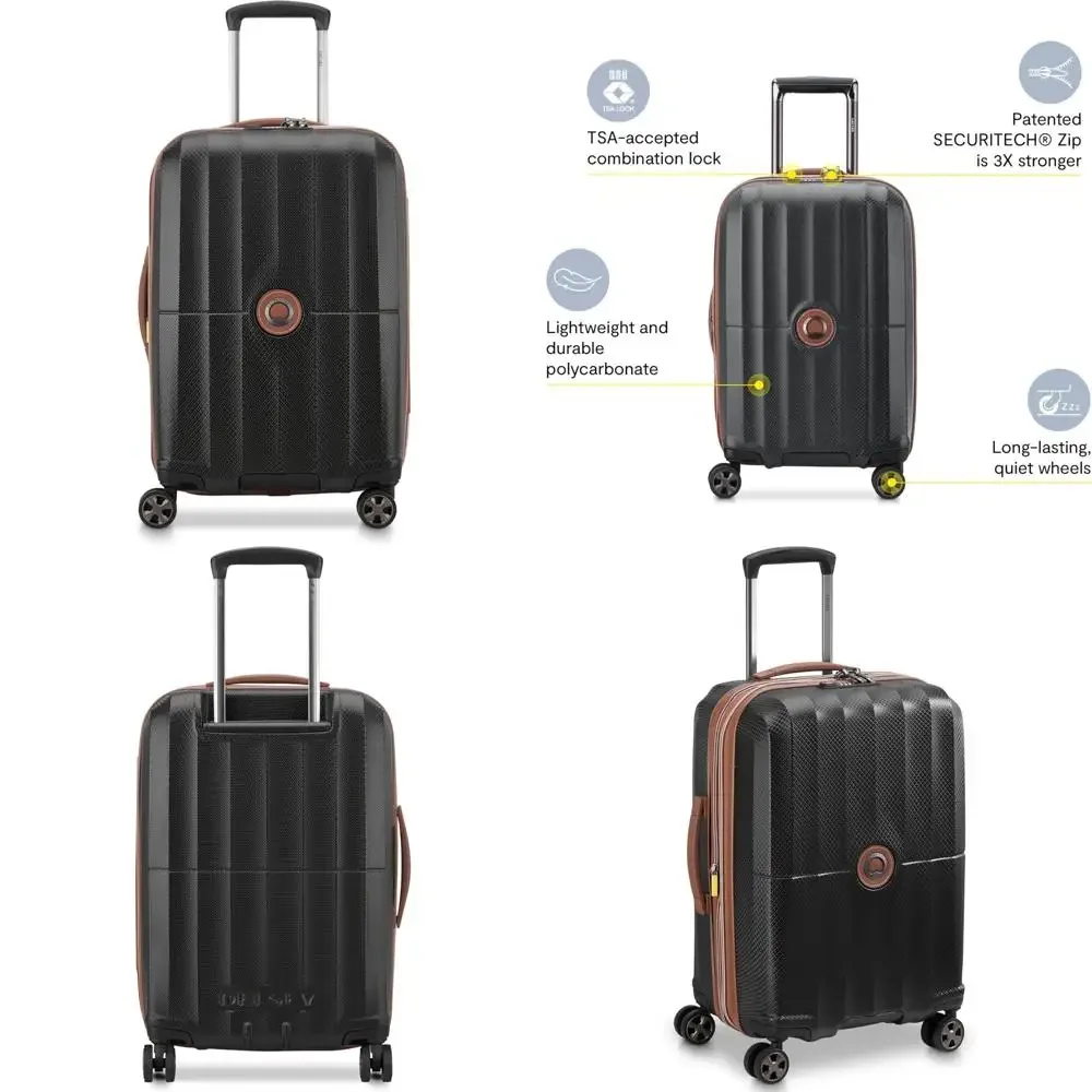 

Расширяемая ручная кладь Spinner, 21-дюймовая черная легкая дорожная сумка с твердой поверхностью и колесами