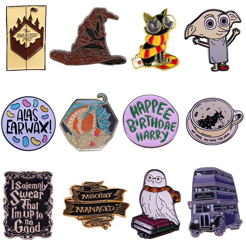 Cartoon Klassische Film Brosche Kreative Tier Brief Emaille Pin Magie Akademie Peripherie Abzeichen Kragen Schmuck Rucksack Dekoration