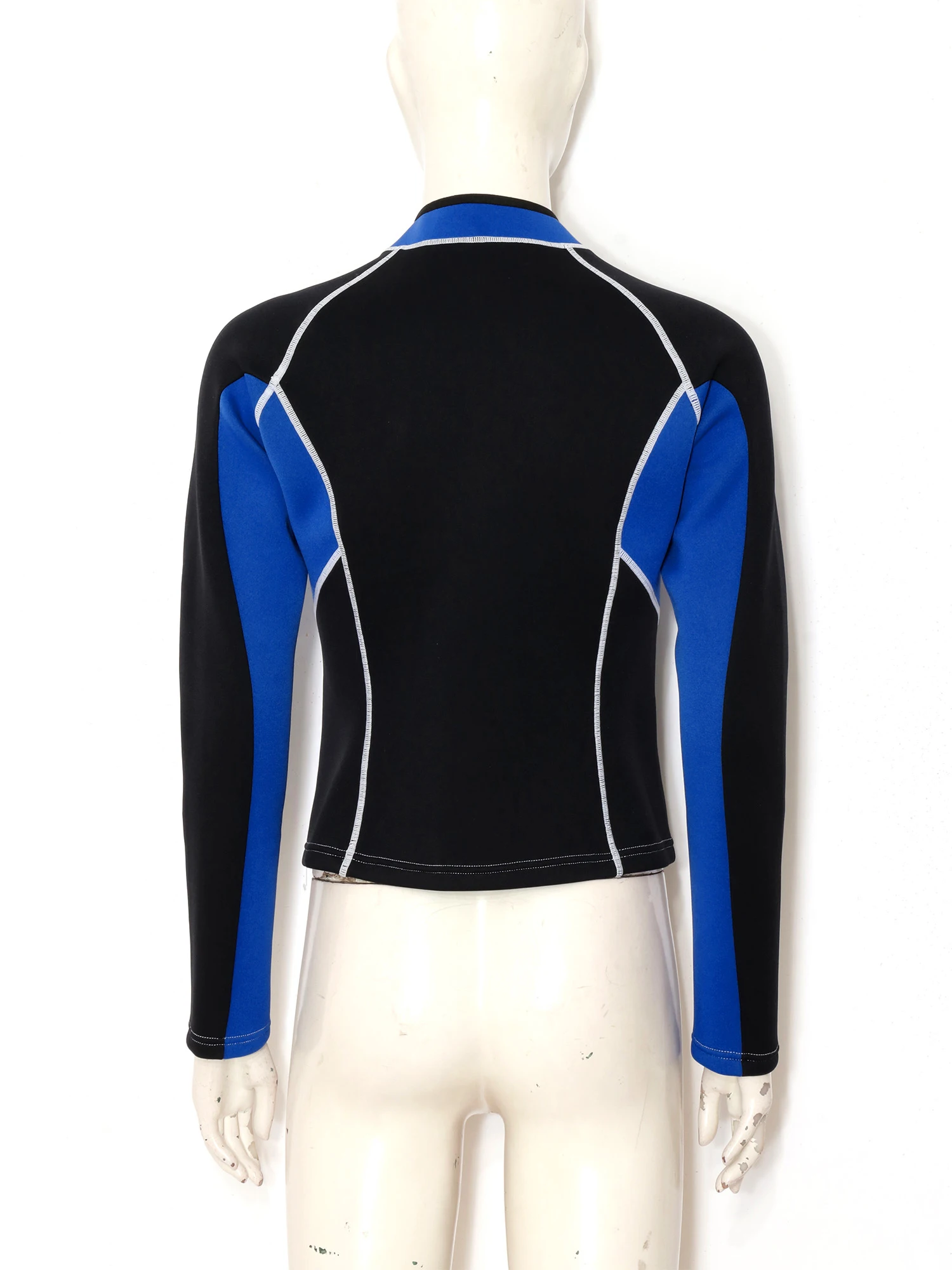 1.7mm Neoprene Women Wetsuit Tops Long Sleeve Front Zipper Jacket Swimwear for Water Aerobics Kayak Surfing Swimming Diving Suit