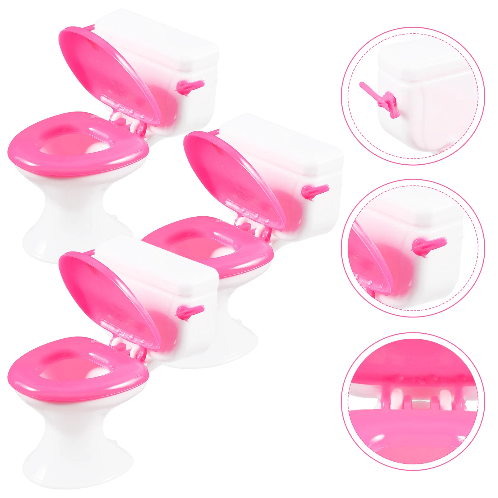 3 Pcs Bathtub Toys for Girls Dollhouse Toilet Mini Accessories Furniture 750X650X600CM Bathroom Kids Pink Baby Boy Child