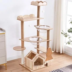 Multilayer Cat Climbing Frame Modern Luxury Large Space Cat Climbing Frame Cat Nest Cat Tree Frame Household Cat Tree House