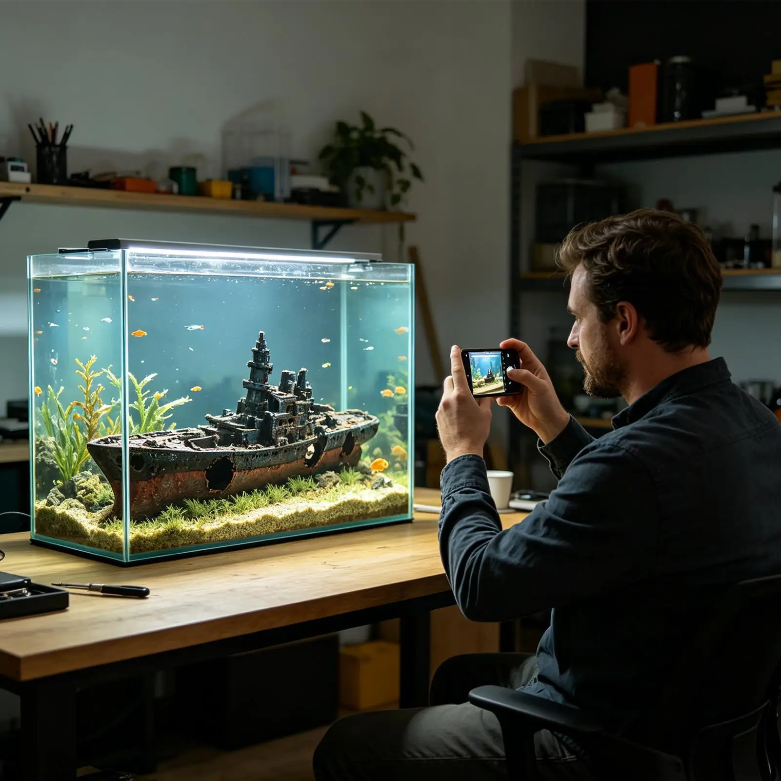 Aquarium Decor Funny Artificial Resin Sunken Ship Saltwater Tank Ornaments For Home Apartment Office Study Living Room Cabinet