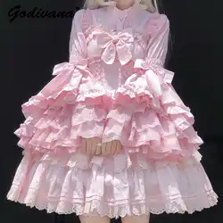 Original Lolita Girls Long-sleeved Stand Collar Lace Flare Shirt New Spring and Autumn Women's Sweet Fairy Princess Blouse Tops