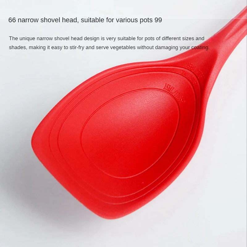 Silicone Cooking Spoon,Non-Stick Slotted And Solid Spoon Set With Deep Bolw And Measurement Mark, Kitchen Utensils