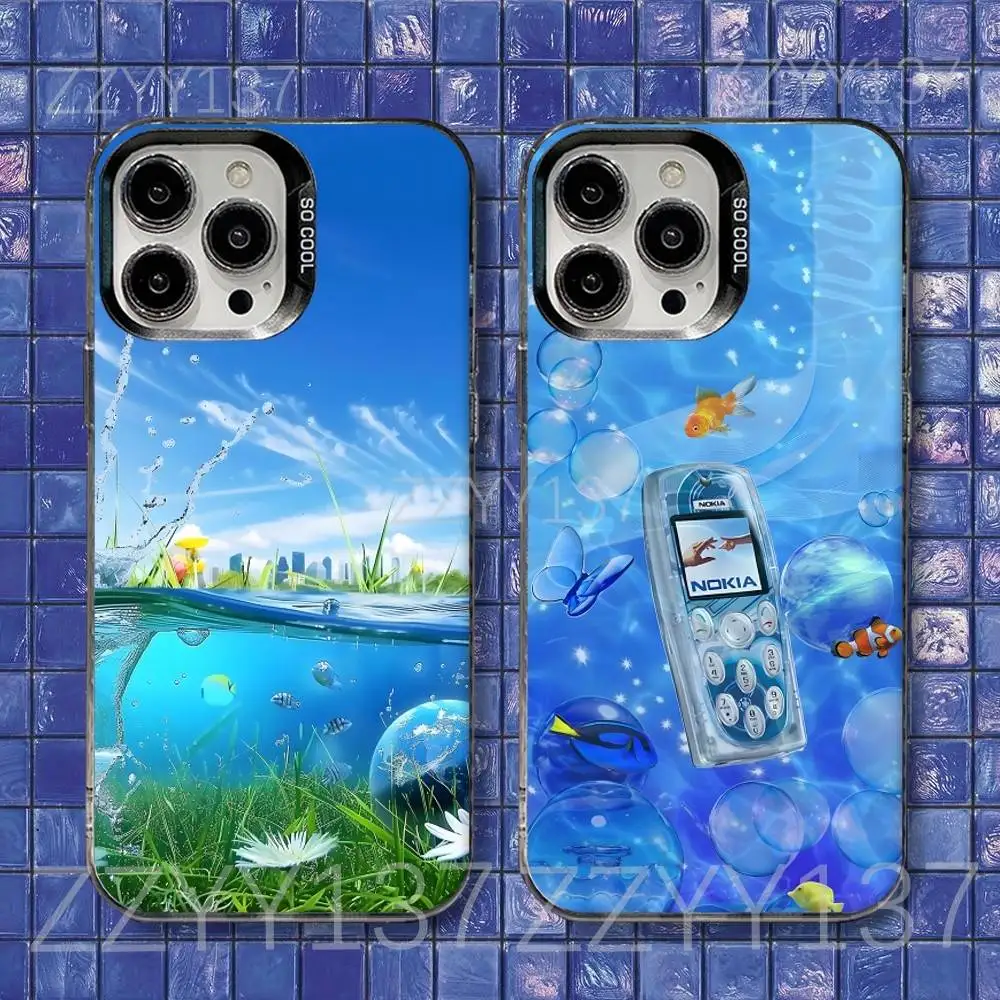 

Frutiger Aero Phone Case For iPhone 16,15,14,13,12,11,8,7,Pro,Max,Plus,Mini,XS,SE Shockproof Matte Cover