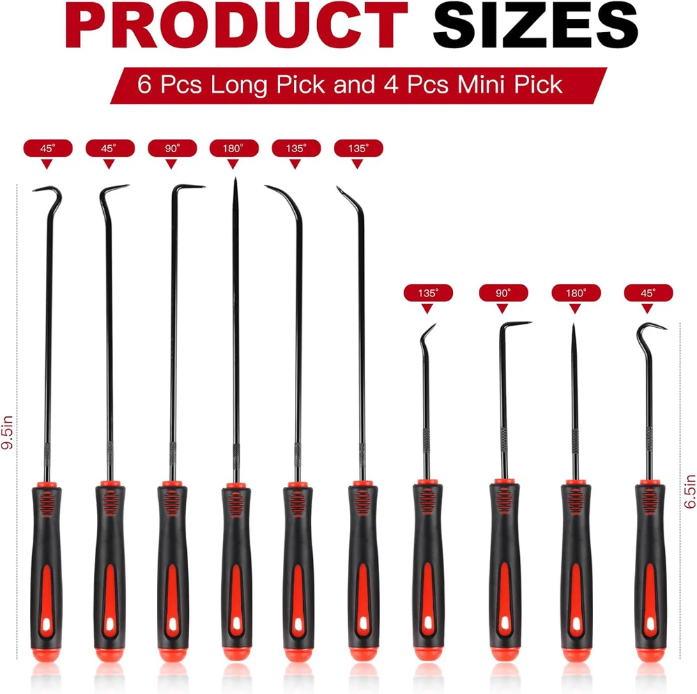 4/10 Pcs Precision Pick and Hook Set, Car Auto Oil Seal/O-Ring Seal Gasket Pick Mini Precision Hooks Professional Puller Remover