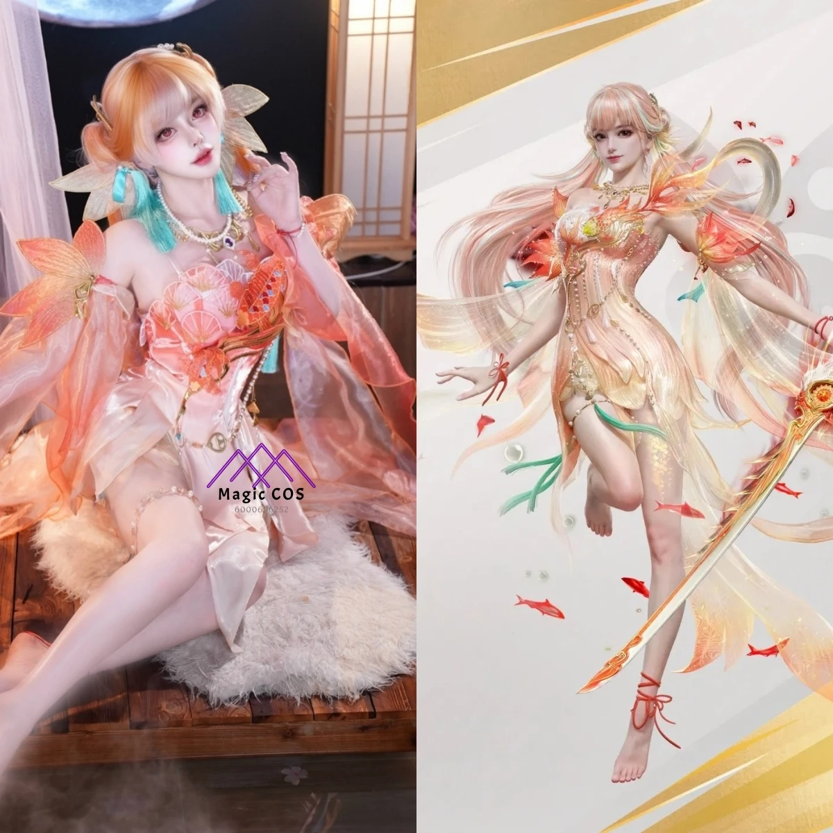 

Top Game Naraka: Bladepoint Cosplay Carp Dream in Floating Light Costume Anime Kurimi Role Playing Dress Women Adult Comic Con