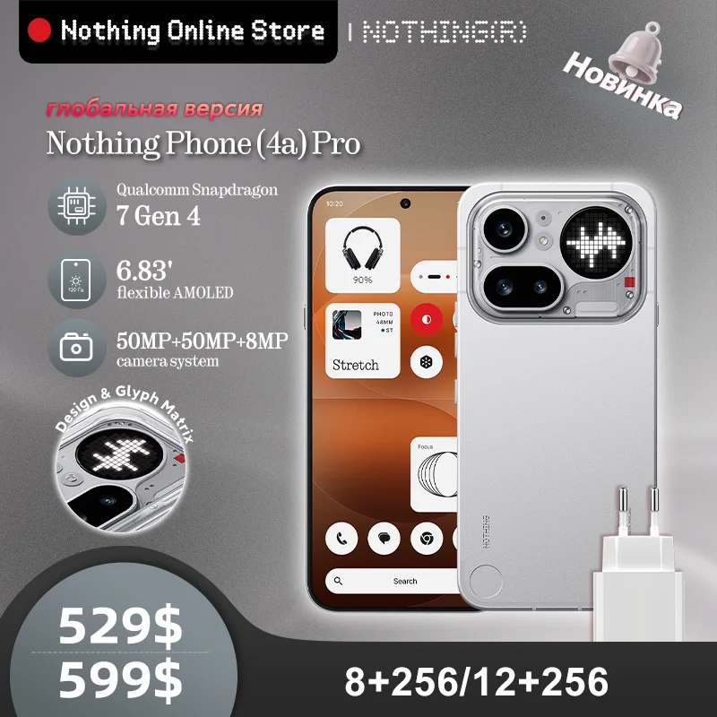 Global Version Nothing Phone (4a) Pro 6.83 inch 1.5K AMOLED Qualcomm Snapdragon 7 Gen 4 Dual 50MP Camera  5080mAh 50