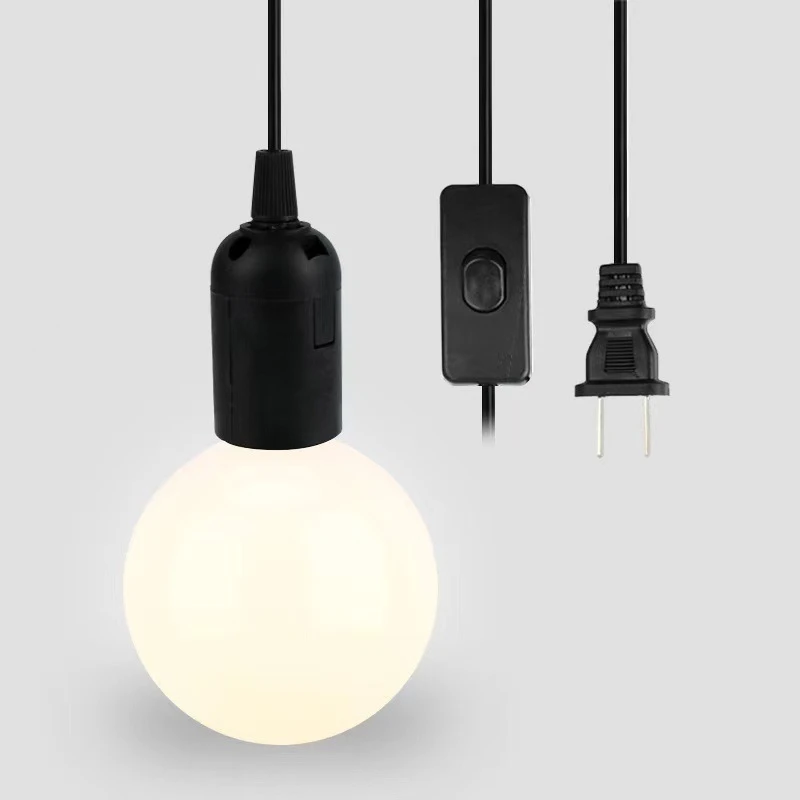 Eu Plug 1.8M Power Cord Cables E27 Lamp Base Holder with Switch Wire for Pendant Led Bulbs Fixture Hanglamp Suspension Socket