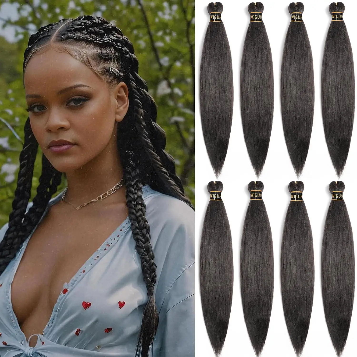 Preยืด Easy Twist Braids การตั้งค่าน้ําร้อน Professional เส้นใยสังเคราะห์ Yaki Texture สําหรับ Crochet Braiding Hair Extensions