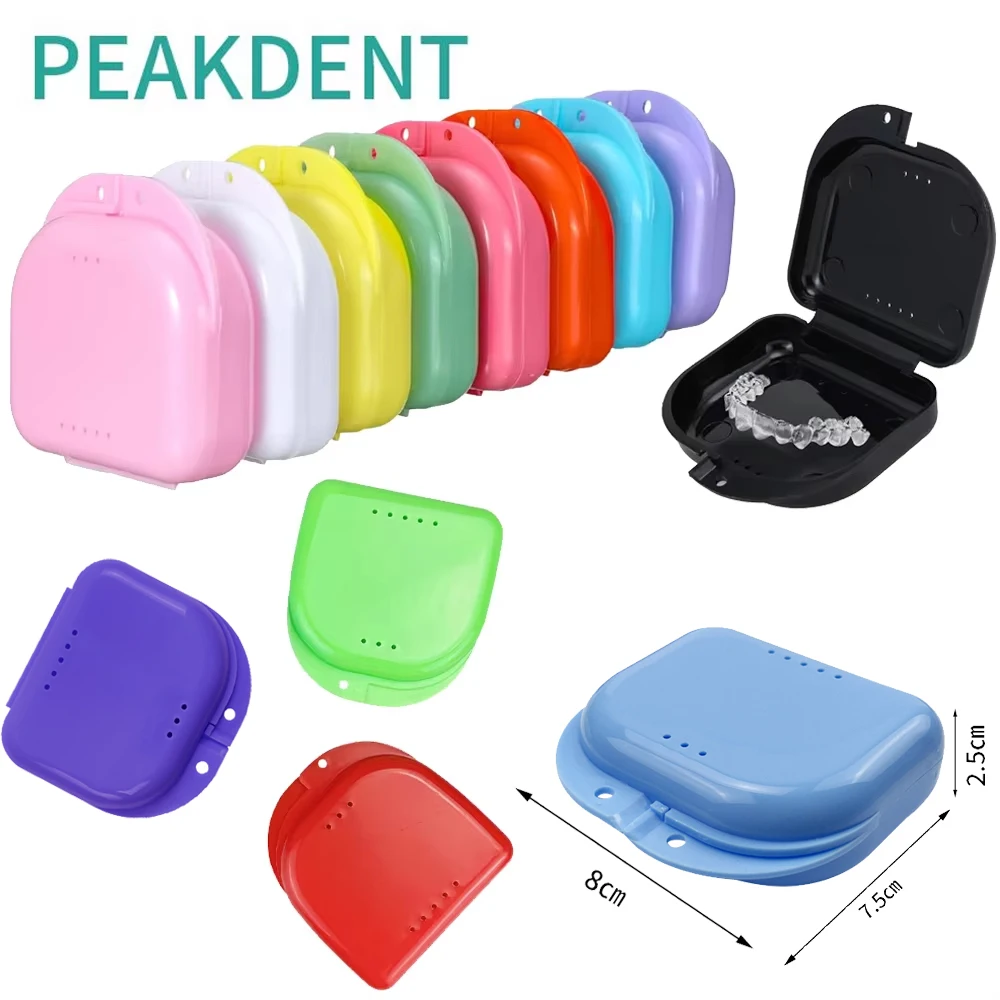 5Pcs Tooth Retainer Vent Holes Tooth Box Orthodontic Braces Container Mouthguard Guard Denture Storage Case Clean Organizer