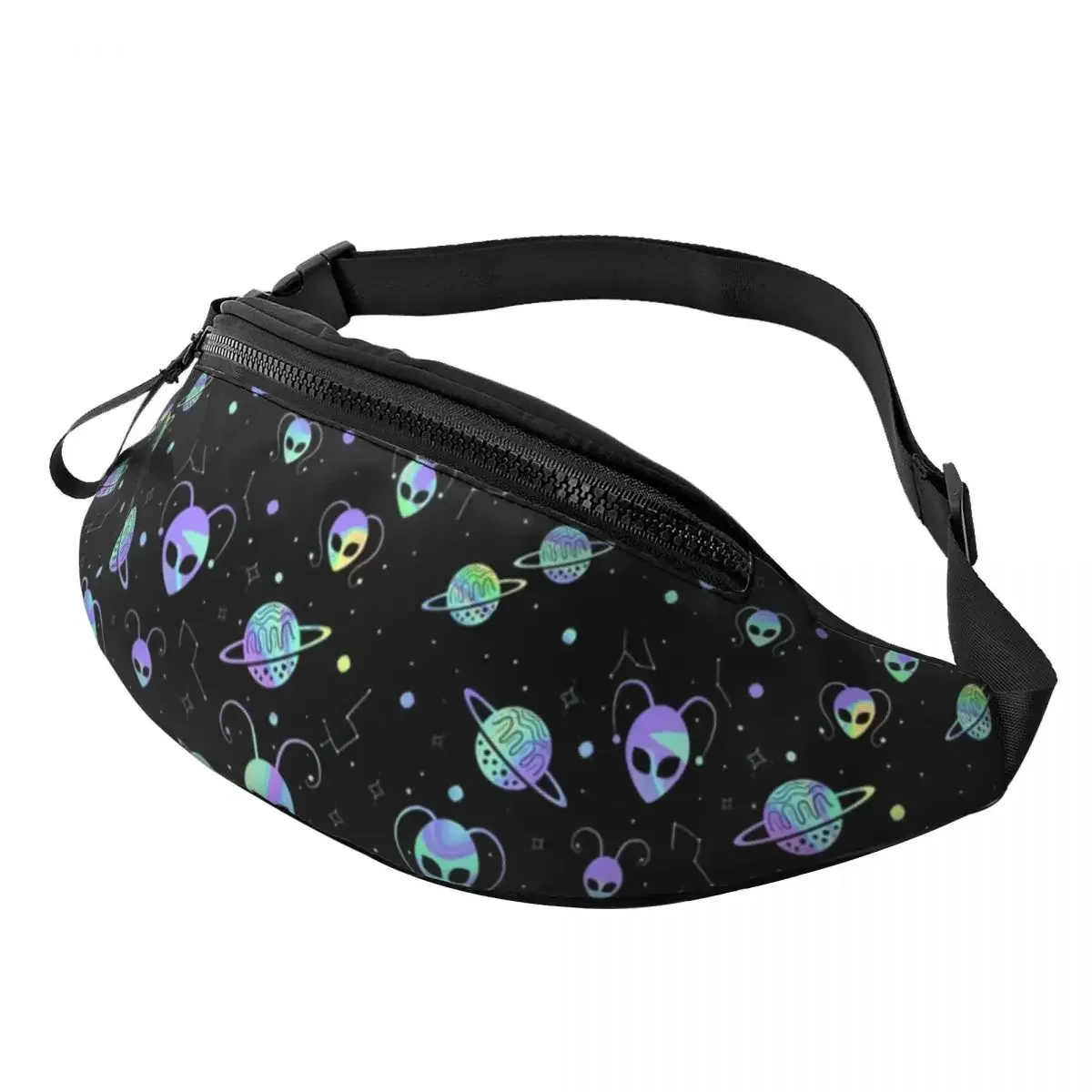 Universe Planet Stars Aliens Fanny Pack Men Women Casual Cosmos Crossbody Waist Bag for Traveling Phone Money Pouch