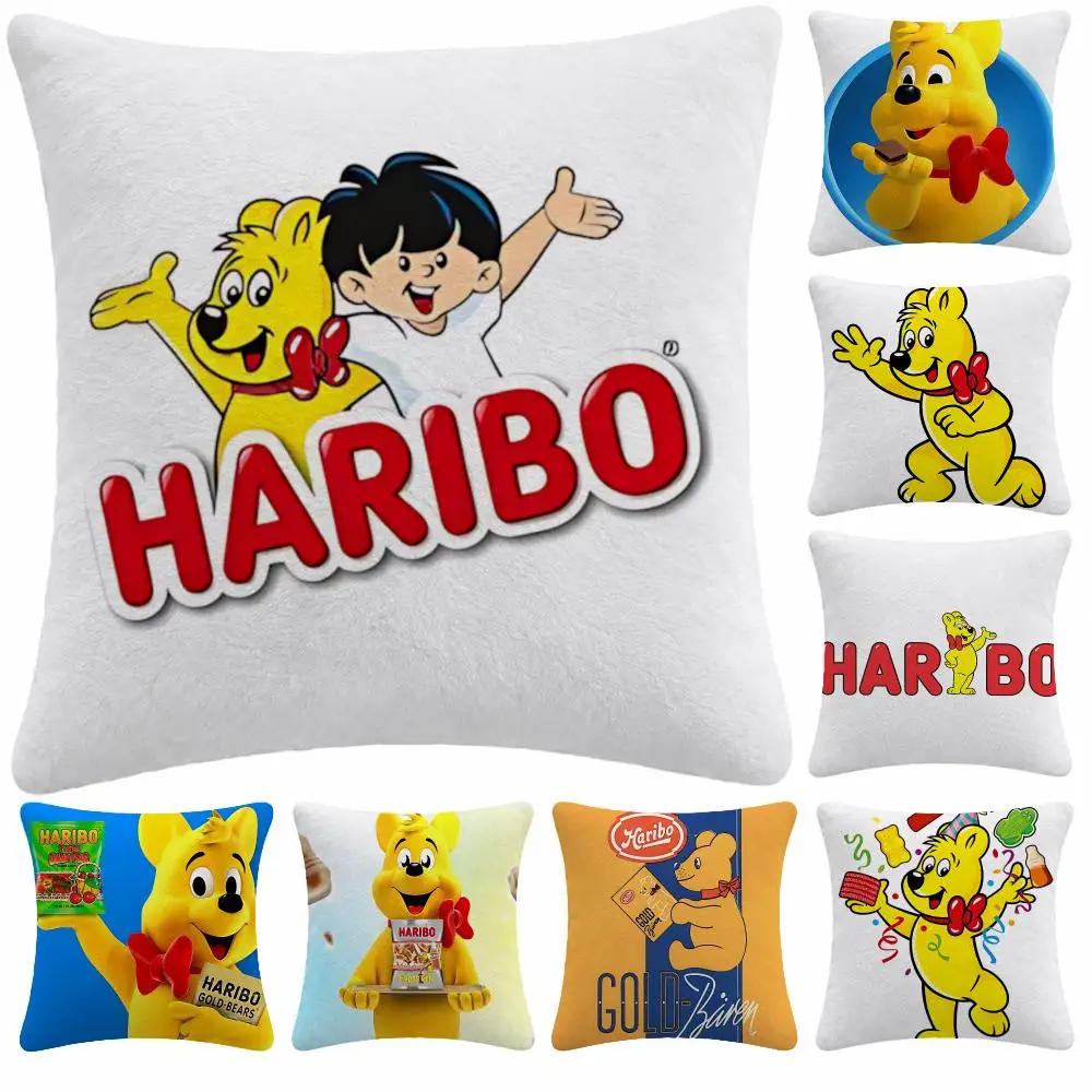 Food Candy H-Haribo Cushion Cover Soft Plush Decorative Sofa Bedroom Living Room Car Dorm Home Decor Gift