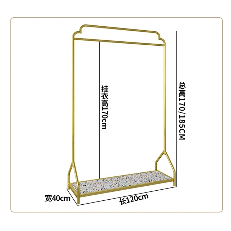 Benutzer definierte, benutzer definierte luxuriöse Kleidungs stück Display Rack Metall hängende Kleidung Display Racks