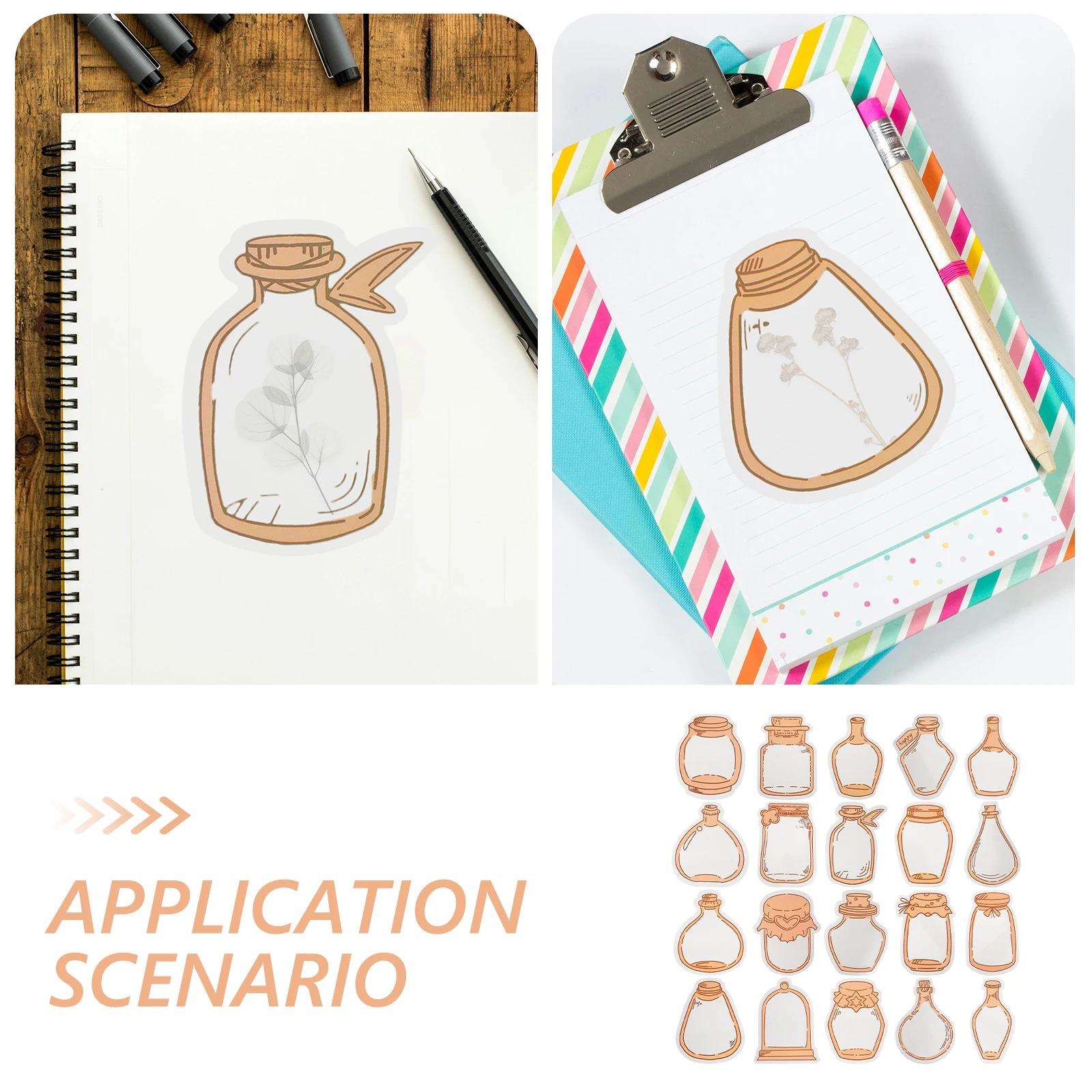 

40 Sheets DIY Dried Pressed Flower Kit with Clear Bookmarks Pet Materials Handmade Embossed Flower Bookmarks