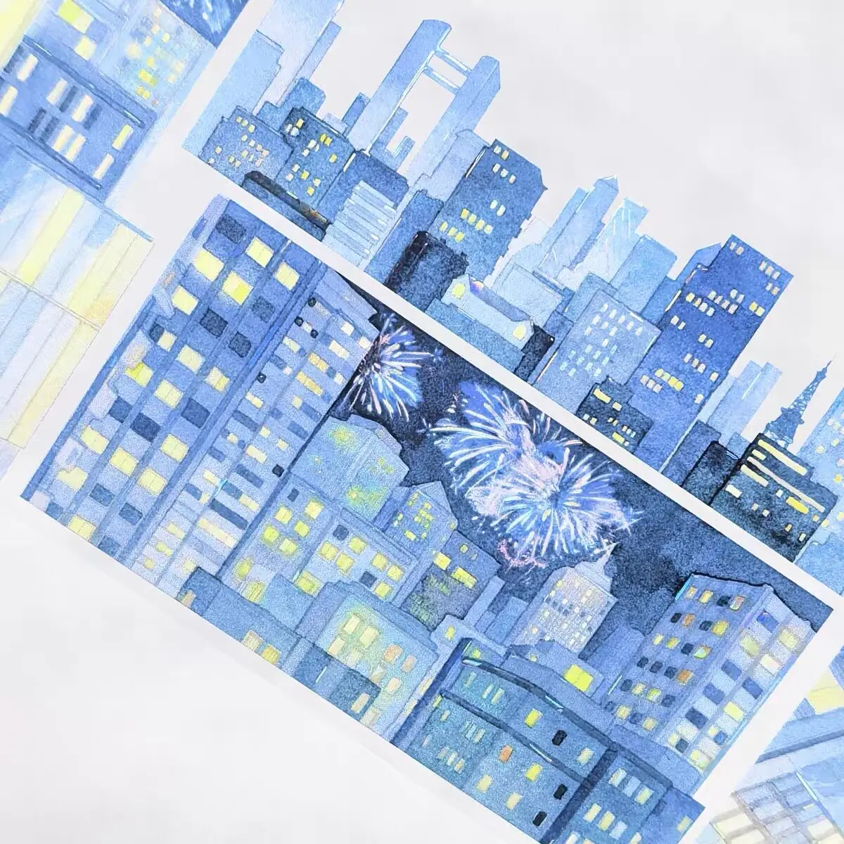 City Night Star Washi Tape, Shell Shimmer Japanese Paper Sticker Roll, DIY Journal Scrapbooking Planner Decoration