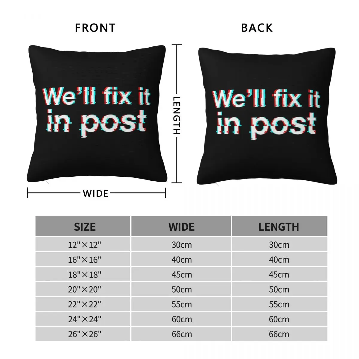 We Will Fix It In Post Pillowcase Polyester Linen Velvet Pattern Zip Decor Pillow Case Sofa Seater Cushion Cover 45x45