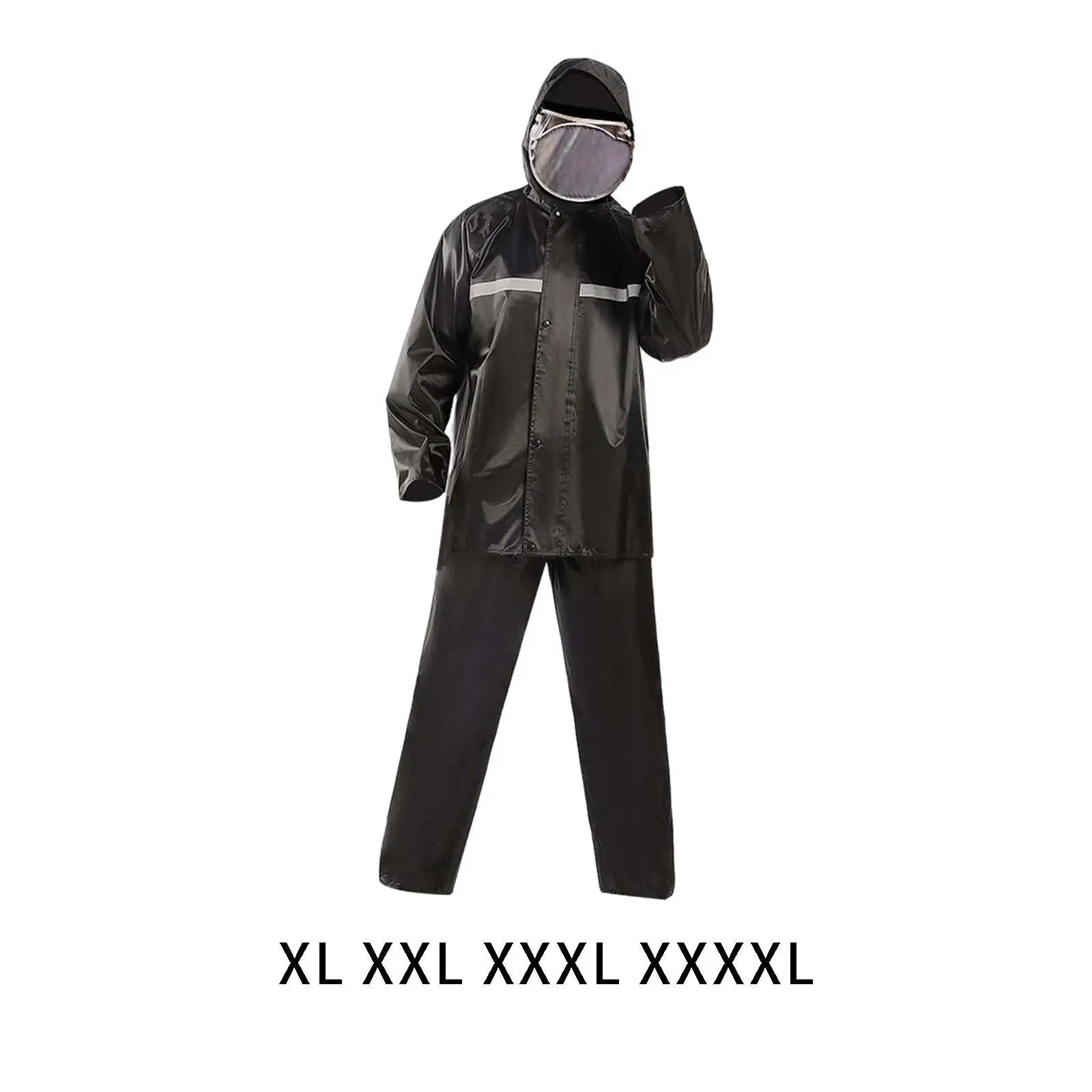 

Motorcycle Rain Suit Waterproof Wear Resistant Raincoat 2 Piece Set Jacket and Pants for Men