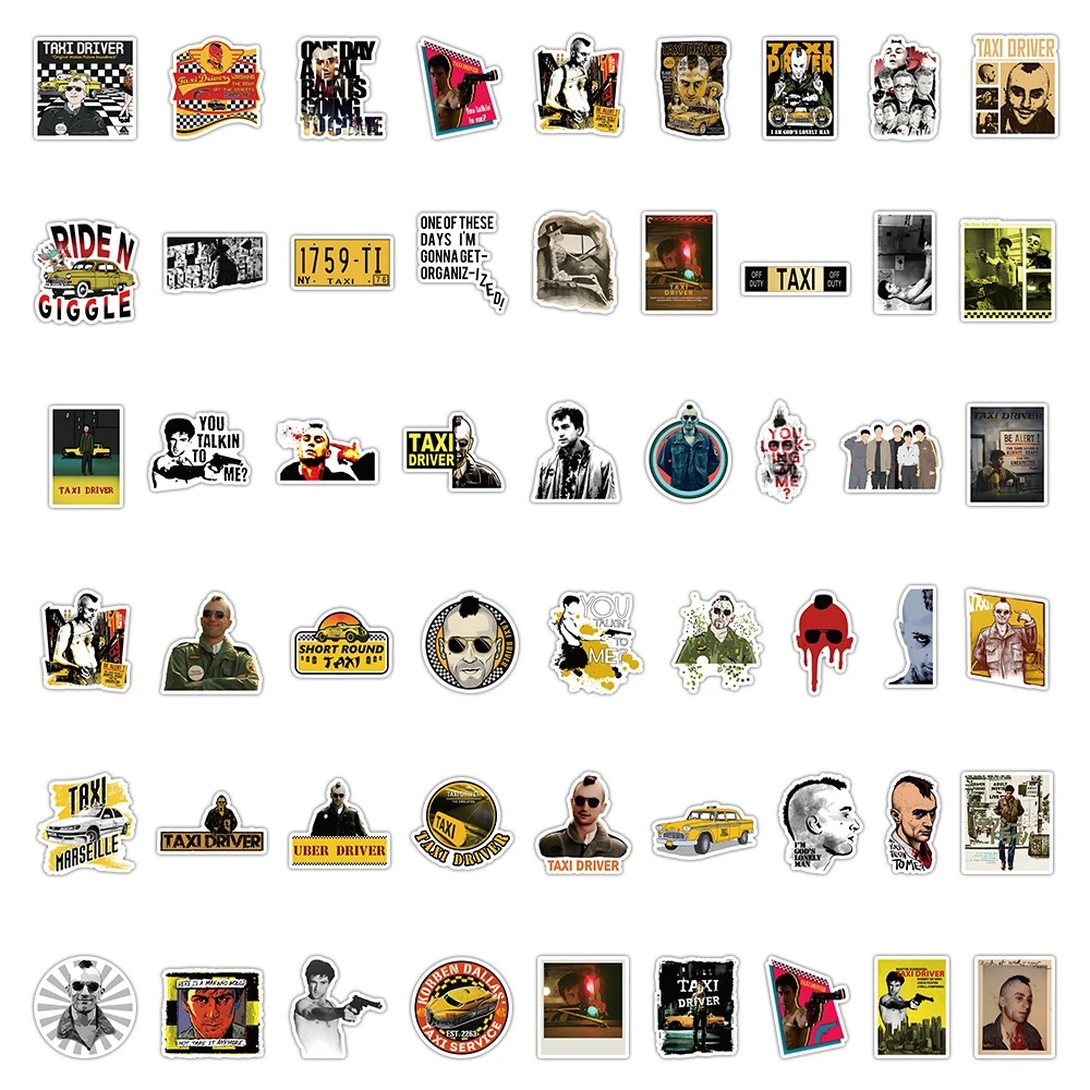 10/30/50PCS TV Show Taxi Driver Graffiti Stickers Funny Cartoon Vinyl Decal DIY Stationery Water Bottle Cool Sticker for Kid Toy