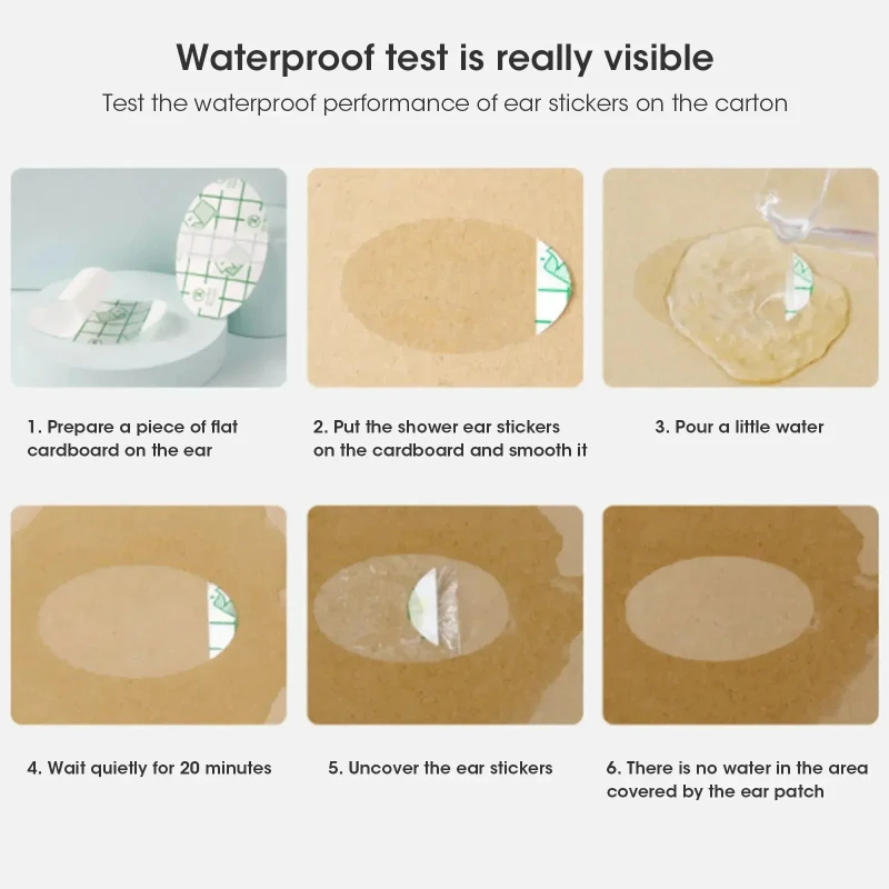 50 قطعة من ملصقات حماية الأذن للاستعمال مرة واحدة، غطاء للأذنين للسباحة، شامبو الأطفال المائي، ملصقات الأذن للوقاية من الماء