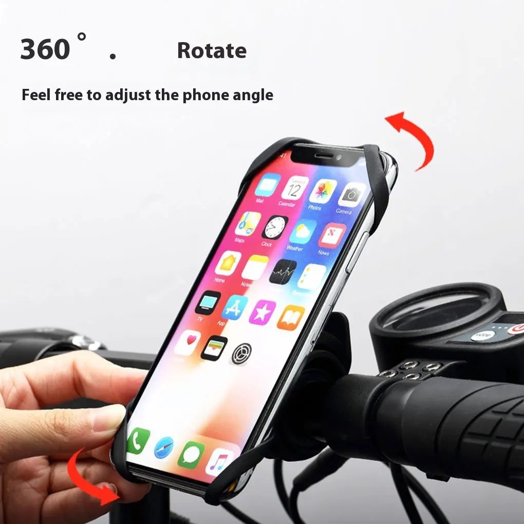 Bike Phone Holder Detachable 360-degree rotating Motorcycle Phone Mount Motorcycle Handlebar Cell Phone Clamp Scooter Phone Clip