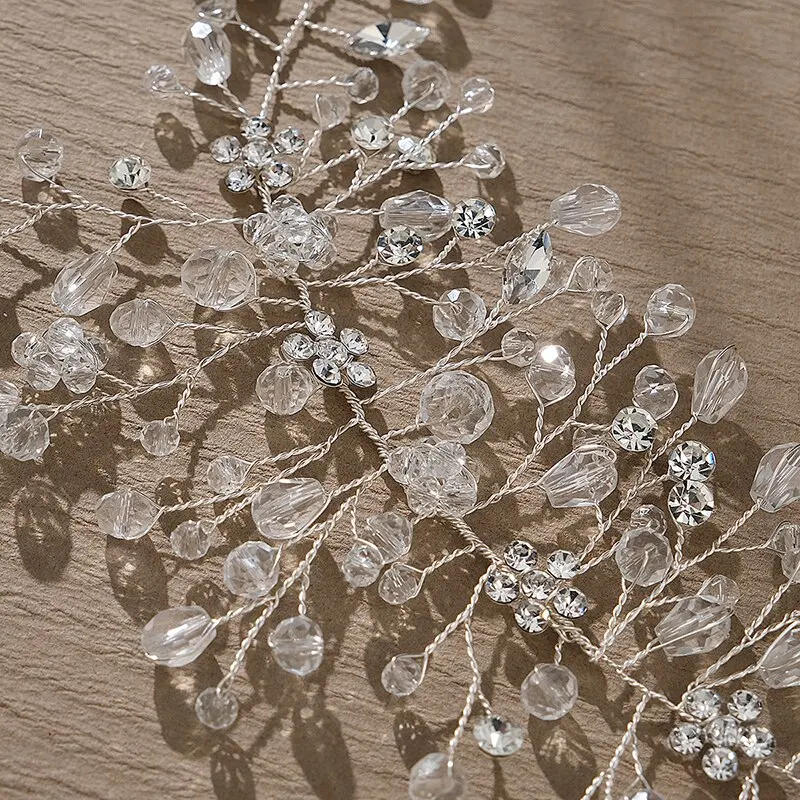 Handmade Wired Crystal Rhinestones Crystal Bridal Hair Vine Hairband Wedding Headband Bridesmaids Women Jewelry