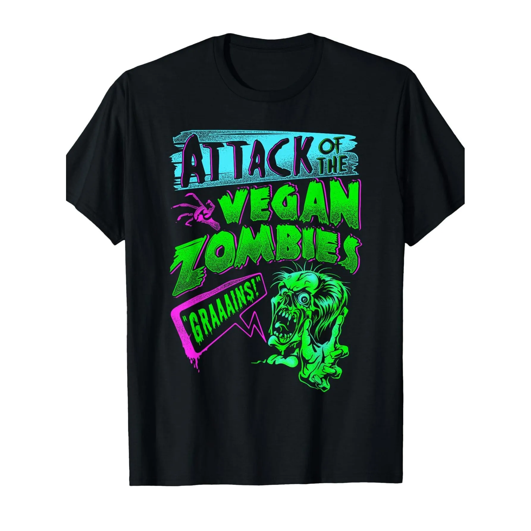 Cute Halloween Shirt Showcasing a Vegan Zombie Invasion