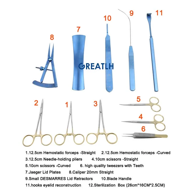Eyelid Reconstruction Double Eyelids Plastic Surgery Instruments Set Eyelid Cosmetic Tools Hemostatic Forceps Ophthalmic Tools