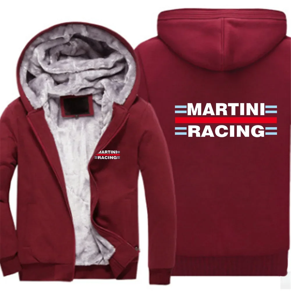 2024 New Autumn Winter Martini Racing Logo Print Fashion Patchwork Thicken Hoodies Men's Cold Prevention Warm High Quality Coats