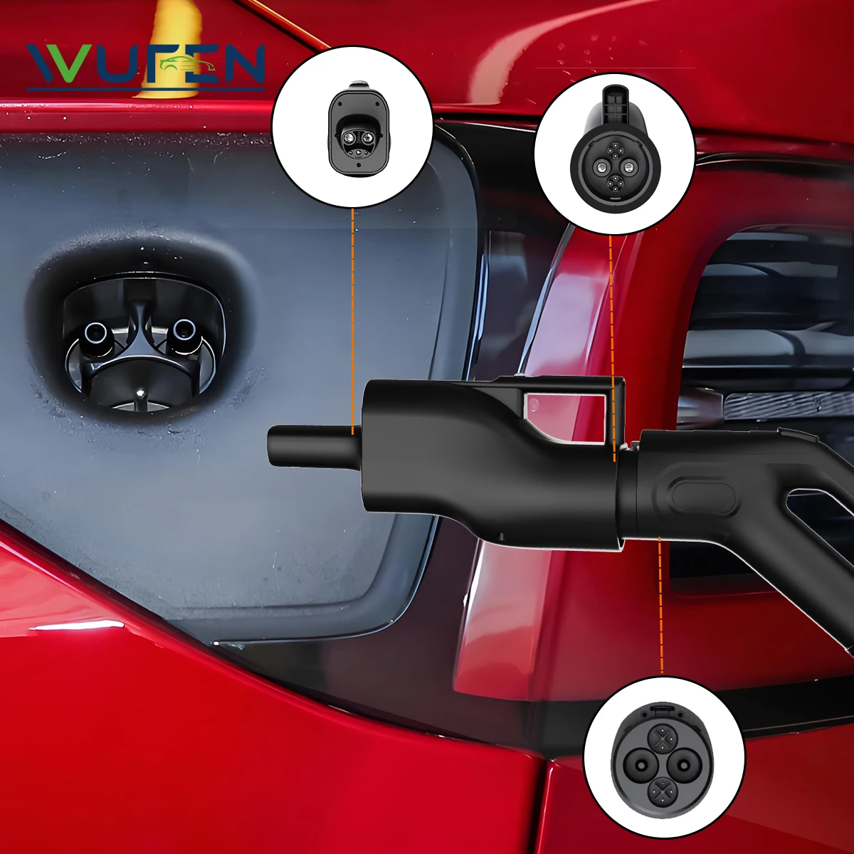 WUFEN 250A NACSコネクタアダプター CHAdeMO - テスラ 1000Vアダプター