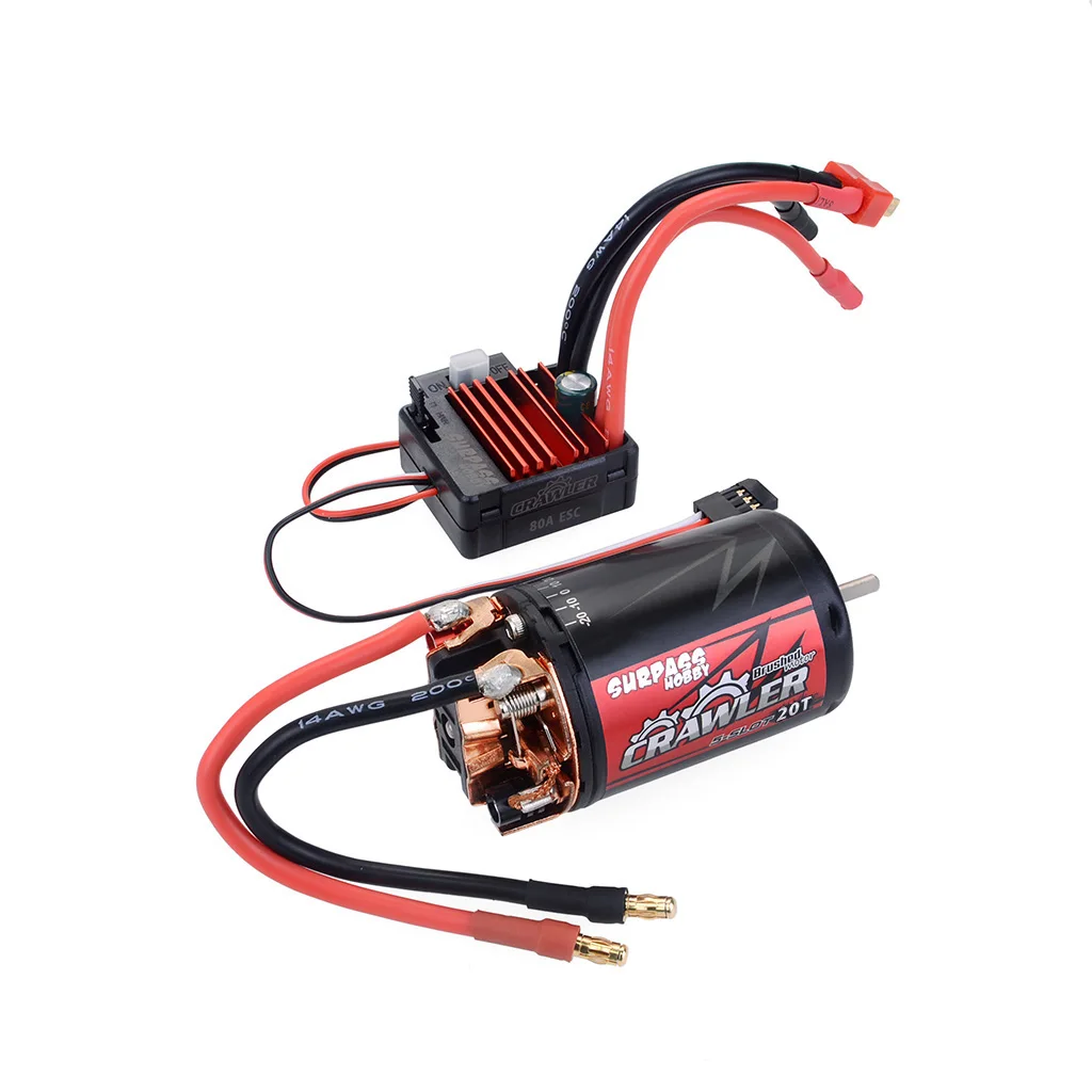 Surpass Hobby 550 540 5-Slot 20T 16T 13T 12T 11T 10T Motor 80A 60A  ESC  For 1/12 1/10  RC  Crawler Car Traxxas SCX10 Climbing