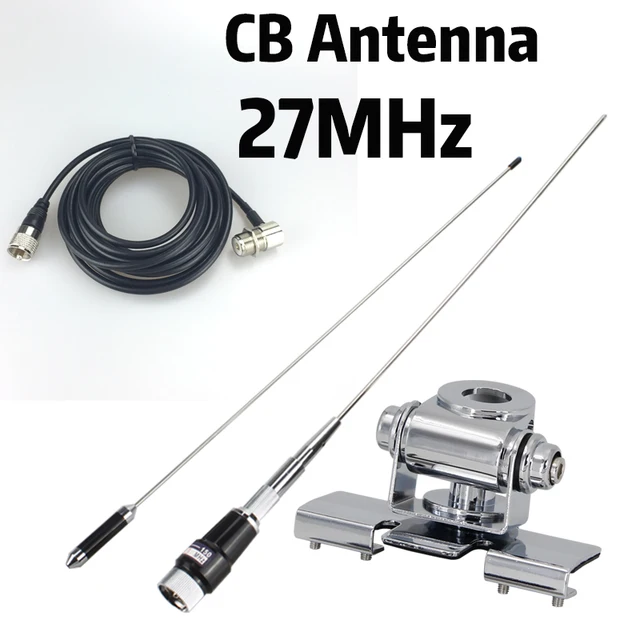 Antena CB 27 MHz CB Radio Antena PL259 Męska kompatybilna Midland/Uniden/Midland/Maxon Pojazd Samochód Ciężarówka Radio mobilne dla AT-6666