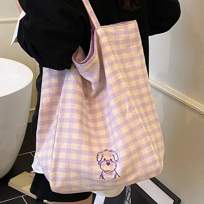 

Cute Large Capacity Canvas Tote Bags for Work Commuting Carrying Bag College Style Student Outfit Book Shoulder Bag Shopping Bag