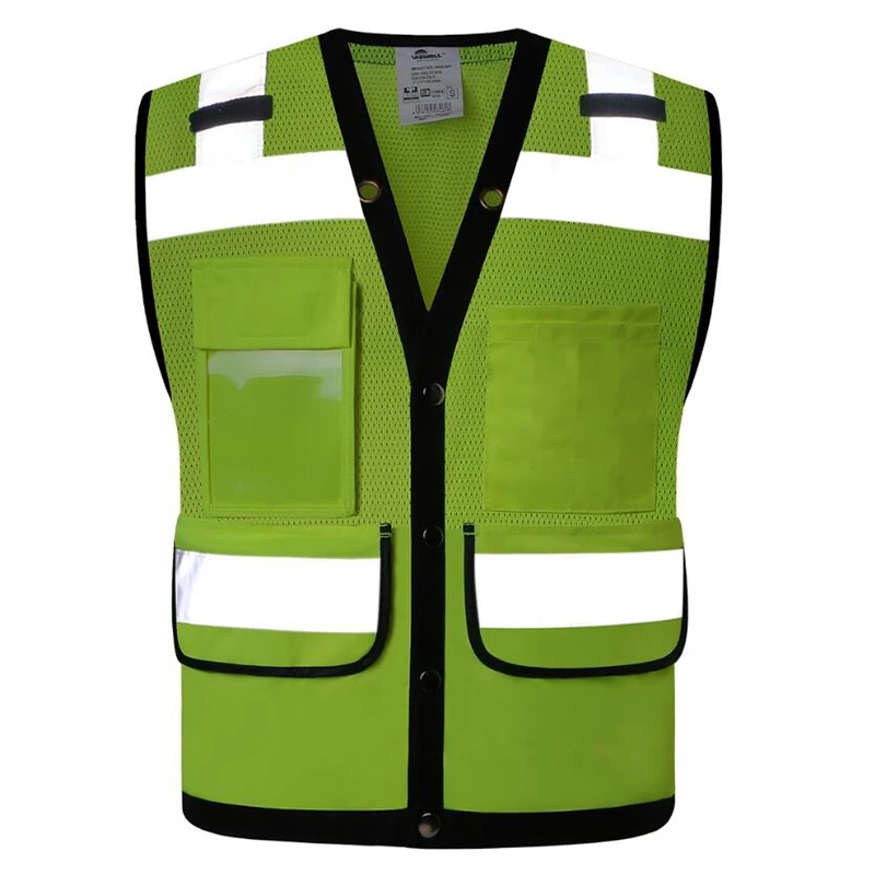 Hi Vis Safety Vest Mesh Reflective Work Vest for Warehouse Construction Multi Pockets Hi Viz Work Wear Vest