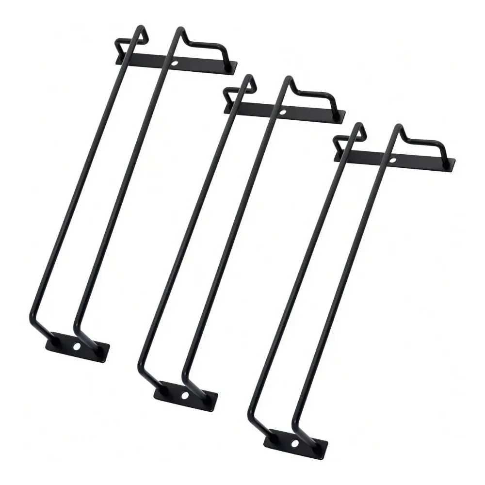 

Подвесная металлическая подставка для бокалов (10,82 дюйма) под шкаф, черная, для бара