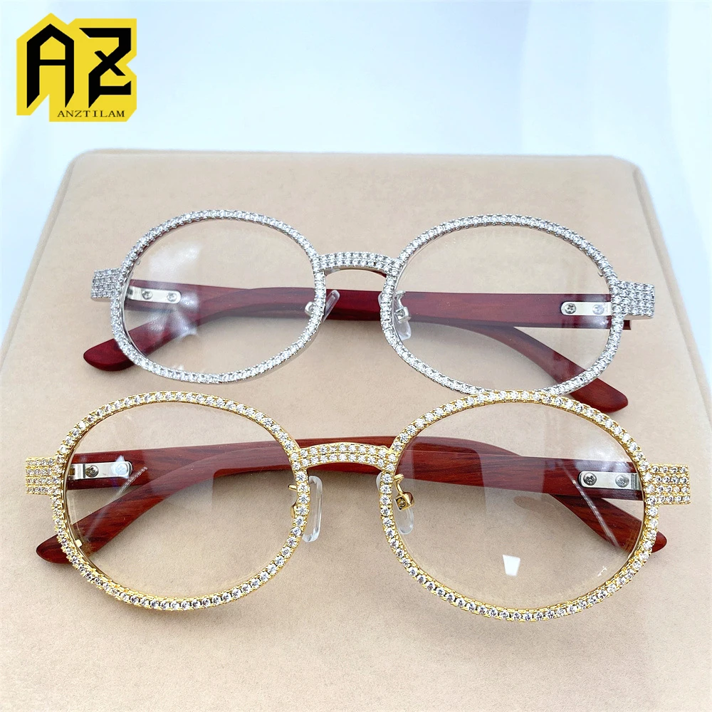 

Anztilam Hip Hop Iced Out Glasses Bling Color Bling AAA Cubic Zircon Sun Glasses For Women Men Jewelry Free Shipping