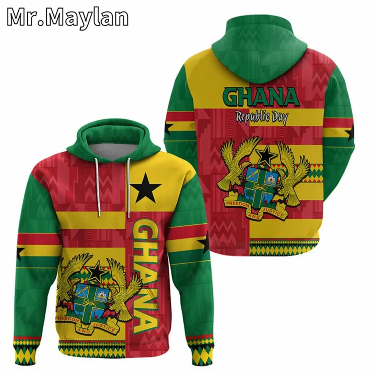 AFRICAN HOODIE Country GHANA Flag 3D Printed Unisex Hoodies Men/Women Streetwear Zip Pullover Casual Jacket Tracksuits W-12378