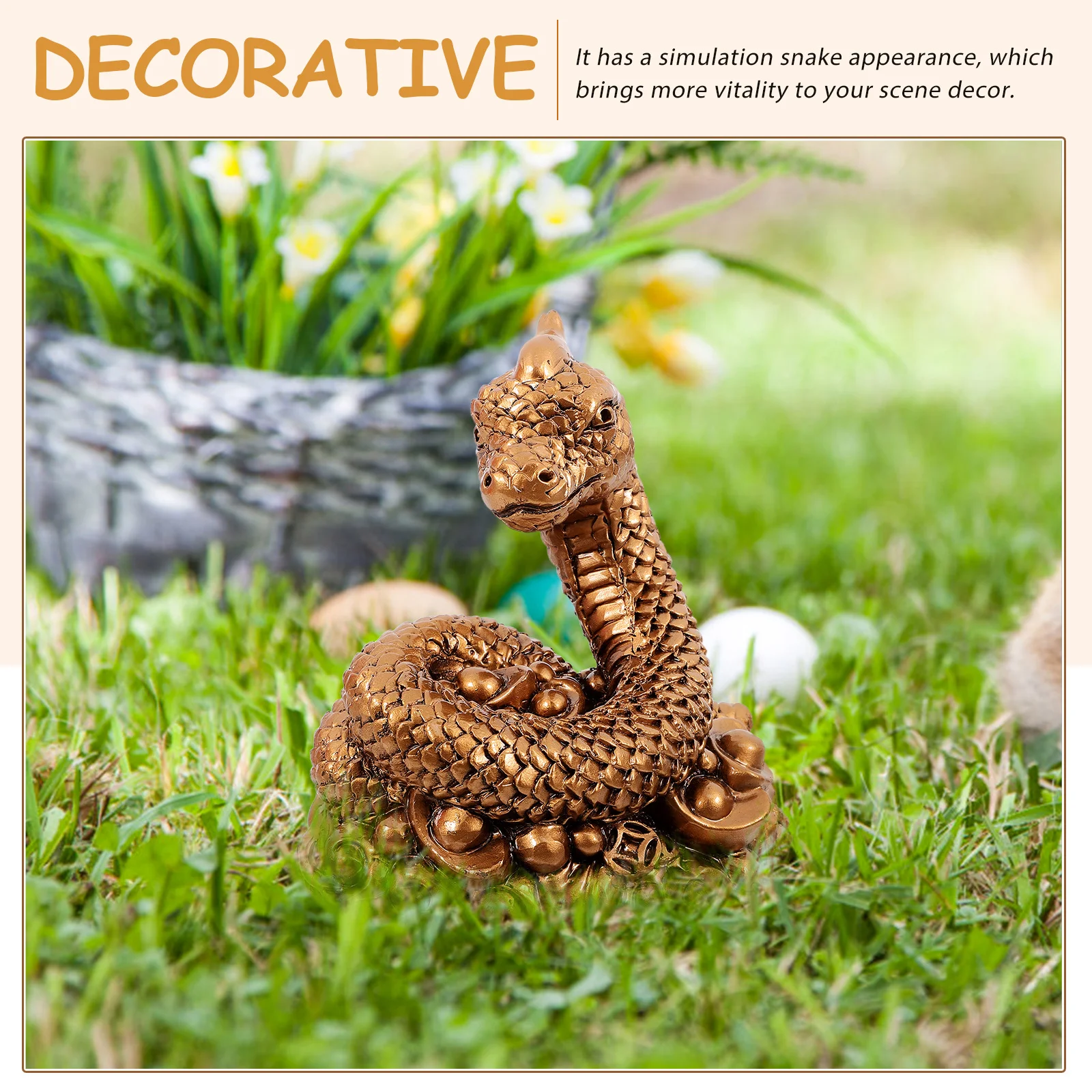 

Snake Yuanbao Resin Craft Lifelike Zodiac Decor For New Year Festival Party Prank Home Garden Office Desk Decoration