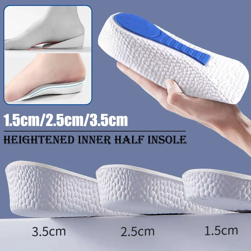 1.5-3.5CM  Height Increasing Insole Orthopedic Arch Support Insole Soft Elastic Light Weight  Men Women Shoes Pads Jumbo visma