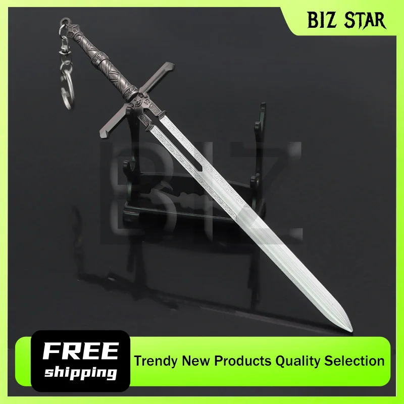22cm/8.66in Baldur’s Gate Game Peripheral Blade of Eternal Flame Keychain Knight Metal Sword Weapon Model Desktop accessorie Toy