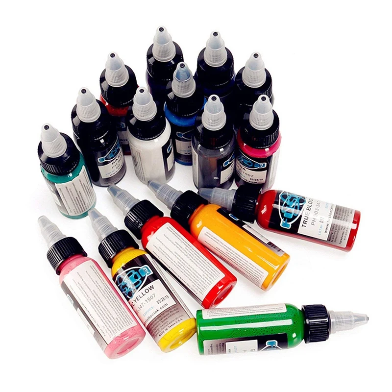 Tattoo Ink 16 Colors Set 1 Oz 30Ml/Bottle Pigment Kit 3D Makeup Beauty Ink