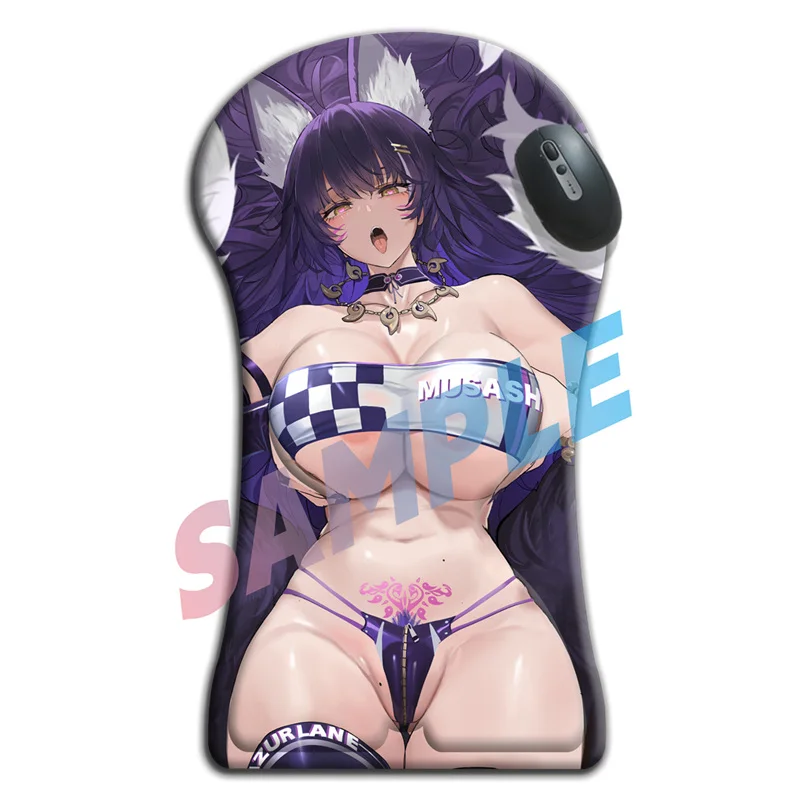 Azur Lane Large size Length 620mm Creative Funny 3D Whole Body Desk Mat Arm Wrist Rest Anime Sexy Oppai Pad Big Size Mouse Pad