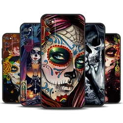 Catrina Beautiful Rose Girl Skull Funda For Samsung Galaxy S23 Ultra S22 Plus S20 S21 FE S8 S9 S10 Note 10 20 S24 Ultra Case