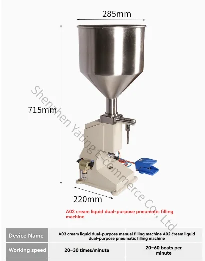 

5-50ML Pneumatic Liquid Filling Quantitative Paste Filling Machine Stainless Steel Filling Machine Canning Machine
